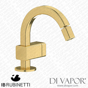 IB Rubinetti EO220ON_1 Elio Bidet Mono Mixer with Hydroprogressive Cartridge Complete with Drain 60Degree Cut Spout and Plain Lever Spare Parts