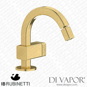 IB Rubinetti EO220ON_2 Elio Bidet Mono Mixer with Hydroprogressive Cartridge Complete with Drain 60Degree Cut Spout and Coral Lever Spare Parts