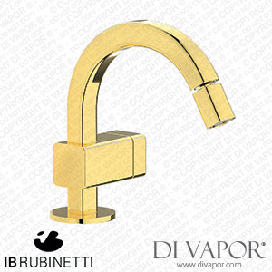 IB Rubinetti EO220OO_1 Elio Bidet Mono Mixer with Hydroprogressive Cartridge Complete with Drain 60Degree Cut Spout and Plain Lever Spare Parts