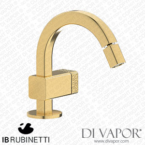 IB Rubinetti EO220OS_2 Elio Bidet Mono Mixer with Hydroprogressive Cartridge Complete with Drain 60Degree Cut Spout and Coral Lever Spare Parts