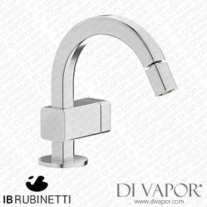 IB Rubinetti EO220SS_1 Elio Bidet Mono Mixer with Hydroprogressive Cartridge Complete with Drain 60Degree Cut Spout and Plain Lever Spare Parts