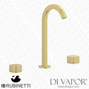 IB Rubinetti EO392IS_1 Elio Three Hole Washbasin Set Complete with Drain 60Degree Cut Spout and Plain Lever Spare Parts