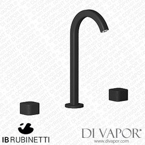 IB Rubinetti EO392NP_1 Elio Three Hole Washbasin Set Complete with Drain 60Degree Cut Spout and Plain Lever Spare Parts