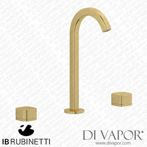 IB Rubinetti EO392ON_1 Elio Three Hole Washbasin Set Complete with Drain 60Degree Cut Spout and Plain Lever Spare Parts