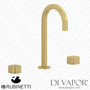 IB Rubinetti EO392ON_3 Elio Three Hole Washbasin Set Complete with Drain Full Arch Spout and Plain Lever Spare Parts