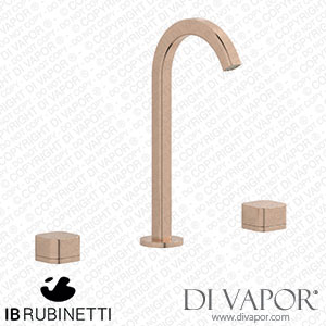 IB Rubinetti EO392SR_1 Elio Three Hole Washbasin Set Complete with Drain 60Degree Cut Spout and Plain Lever Spare Parts