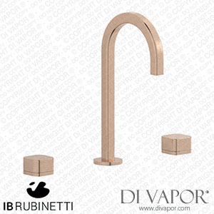 IB Rubinetti EO392SR_3 Elio Three Hole Washbasin Set Complete with Drain Full Arch Spout and Plain Lever Spare Parts