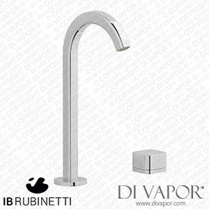 IB Rubinetti EO394CC_1 Elio Washbasin Two Hole Mixer with Hydroprogressive Cartridge Complete with Drain 60Degree Cut Spout and Plain Lever Spare Parts