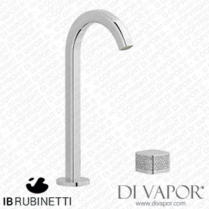 IB Rubinetti EO394CC_2 Elio Washbasin Two Hole Mixer with Hydroprogressive Cartridge Complete with Drain 60Degree Cut Spout and Coral Lever Spare Parts