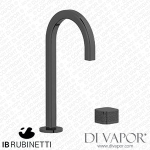 IB Rubinetti EO394CF_4 Elio Washbasin Two Hole Mixer with Hydroprogressive Cartridge Complete with Drain Full Arch Spout and Coral Lever Spare Parts