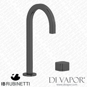 IB Rubinetti EO394CS_3 Elio Washbasin Two Hole Mixer with Hydroprogressive Cartridge Complete with Drain Full Arch Spout and Plain Lever Spare Parts