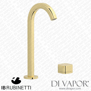 IB Rubinetti EO394II_1 Elio Washbasin Two Hole Mixer with Hydroprogressive Cartridge Complete with Drain 60Degree Cut Spout and Plain Lever Spare Parts