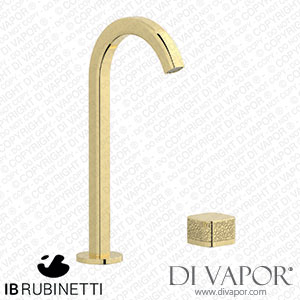 IB Rubinetti EO394II_2 Elio Washbasin Two Hole Mixer with Hydroprogressive Cartridge Complete with Drain 60Degree Cut Spout and Coral Lever Spare Parts