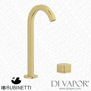 IB Rubinetti EO394IS_1 Elio Washbasin Two Hole Mixer with Hydroprogressive Cartridge Complete with Drain 60Degree Cut Spout and Plain Lever Spare Parts