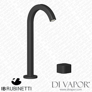 IB Rubinetti EO394NP_1 Elio Washbasin Two Hole Mixer with Hydroprogressive Cartridge Complete with Drain 60Degree Cut Spout and Plain Lever Spare Parts