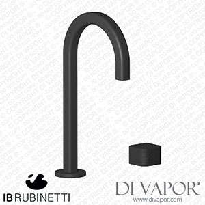 IB Rubinetti EO394NP_4 Elio Washbasin Two Hole Mixer with Hydroprogressive Cartridge Complete with Drain Full Arch Spout and Coral Lever Spare Parts