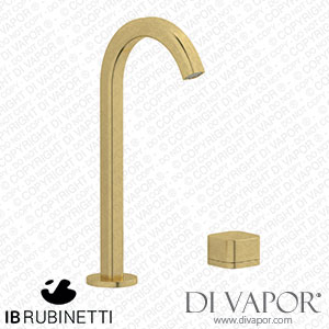 IB Rubinetti EO394ON_1 Elio Washbasin Two Hole Mixer with Hydroprogressive Cartridge Complete with Drain 60Degree Cut Spout and Plain Lever Spare Parts