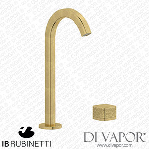 IB Rubinetti EO394ON_2 Elio Washbasin Two Hole Mixer with Hydroprogressive Cartridge Complete with Drain 60Degree Cut Spout and Coral Lever Spare Parts