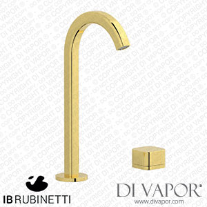 IB Rubinetti EO394OO_1 Elio Washbasin Two Hole Mixer with Hydroprogressive Cartridge Complete with Drain 60Degree Cut Spout and Plain Lever Spare Parts