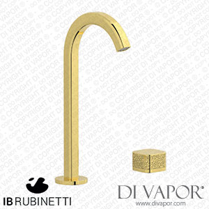 IB Rubinetti EO394OO_2 Elio Washbasin Two Hole Mixer with Hydroprogressive Cartridge Complete with Drain 60Degree Cut Spout and Coral Lever Spare Parts