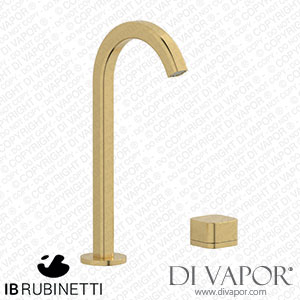 IB Rubinetti EO394OS_1 Elio Washbasin Two Hole Mixer with Hydroprogressive Cartridge Complete with Drain 60Degree Cut Spout and Plain Lever Spare Parts