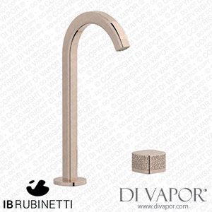 IB Rubinetti EO394RS_2 Elio Washbasin Two Hole Mixer with Hydroprogressive Cartridge Complete with Drain 60Degree Cut Spout and Coral Lever Spare Parts
