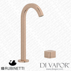IB Rubinetti EO394SR_1 Elio Washbasin Two Hole Mixer with Hydroprogressive Cartridge Complete with Drain 60Degree Cut Spout and Plain Lever Spare Parts