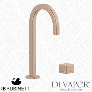 IB Rubinetti EO394SR_3 Elio Washbasin Two Hole Mixer with Hydroprogressive Cartridge Complete with Drain Full Arch Spout and Plain Lever Spare Parts