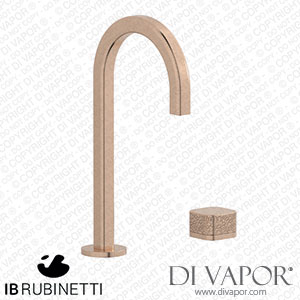IB Rubinetti EO394SR_4 Elio Washbasin Two Hole Mixer with Hydroprogressive Cartridge Complete with Drain Full Arch Spout and Coral Lever Spare Parts