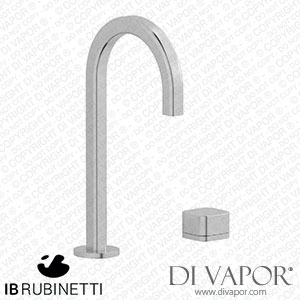IB Rubinetti EO394SS_3 Elio Washbasin Two Hole Mixer with Hydroprogressive Cartridge Complete with Drain Full Arch Spout and Plain Lever Spare Parts