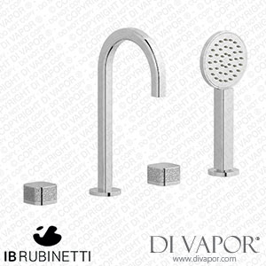 IB Rubinetti EO396CC_2 Elio Four Holes Deck Mounted Bath Filler with Hydroprogressive Cartridge Coral Handle Spare Parts