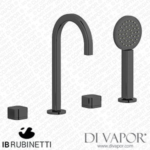 IB Rubinetti EO396CF_1 Elio Four Holes Deck Mounted Bath Filler with Hydroprogressive Cartridge Plain Handle Spare Parts