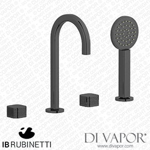 IB Rubinetti EO396CF_2 Elio Four Holes Deck Mounted Bath Filler with Hydroprogressive Cartridge Coral Handle Spare Parts