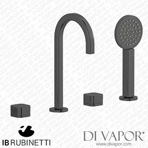 IB Rubinetti EO396CS_1 Elio Four Holes Deck Mounted Bath Filler with Hydroprogressive Cartridge Plain Handle Spare Parts