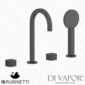 IB Rubinetti EO396CS_2 Elio Four Holes Deck Mounted Bath Filler with Hydroprogressive Cartridge Coral Handle Spare Parts