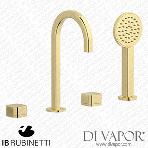 IB Rubinetti EO396II_1 Elio Four Holes Deck Mounted Bath Filler with Hydroprogressive Cartridge Plain Handle Spare Parts