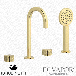 IB Rubinetti EO396II_2 Elio Four Holes Deck Mounted Bath Filler with Hydroprogressive Cartridge Coral Handle Spare Parts