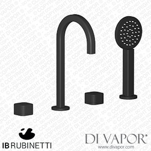 IB Rubinetti EO396NP_2 Elio Four Holes Deck Mounted Bath Filler with Hydroprogressive Cartridge Coral Handle Spare Parts