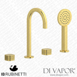 IB Rubinetti EO396OO_2 Elio Four Holes Deck Mounted Bath Filler with Hydroprogressive Cartridge Coral Handle Spare Parts