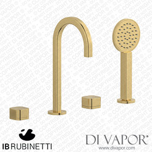 IB Rubinetti EO396OS_1 Elio Four Holes Deck Mounted Bath Filler with Hydroprogressive Cartridge Plain Handle Spare Parts
