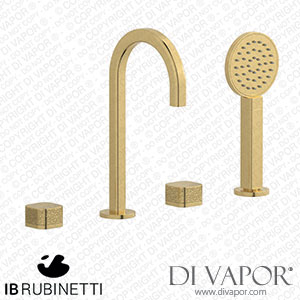 IB Rubinetti EO396OS_2 Elio Four Holes Deck Mounted Bath Filler with Hydroprogressive Cartridge Coral Handle Spare Parts