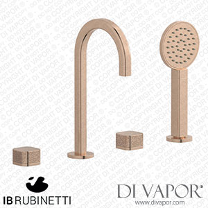 IB Rubinetti EO396SR_2 Elio Four Holes Deck Mounted Bath Filler with Hydroprogressive Cartridge Coral Handle Spare Parts