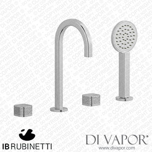IB Rubinetti EO396SS_2 Elio Four Holes Deck Mounted Bath Filler with Hydroprogressive Cartridge Coral Handle Spare Parts