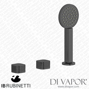 IB Rubinetti EO397CS_2 Elio Three Hole Deck Mounted Bath Filler with Hydroprogressive Cartridge Diverter Shower Kit and Connection To The Tub Filler Outlet Coral Handle Spare Parts