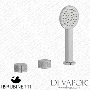 IB Rubinetti EO397SS_2 Elio Three Hole Deck Mounted Bath Filler with Hydroprogressive Cartridge Diverter Shower Kit and Connection To The Tub Filler Outlet Coral Handle Spare Parts