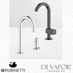 IB Rubinetti EO800SS_2 Elio Full Shower Column Complete with Exposed Parts for Two Way Shower Mixer with Coral Handle Complete with Shower Kit Hydroprogressive Cartridge Spare Parts