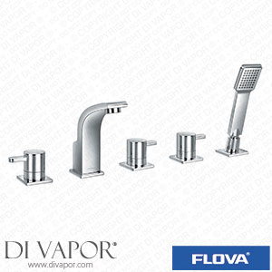 Flova ES5HBSM Essence 5-Hole Deck Mounted Bath and Shower Mixer with Shower Set Spare Parts