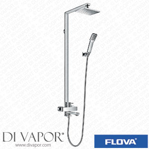 Flova ESBSMRR Essence Exposed Manual Shower Column with Hand Shower Set Over Head Shower and Diverter Bath Spout Spare Parts