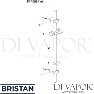 Bristan EV ADR01 WC Evo Adjustable Riser Rail Shower Spare Parts