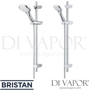 Bristan EV KIT01 WC Evo Shower Kit and Adjustable Riser Rail with Rub Clean Handset Spare Parts